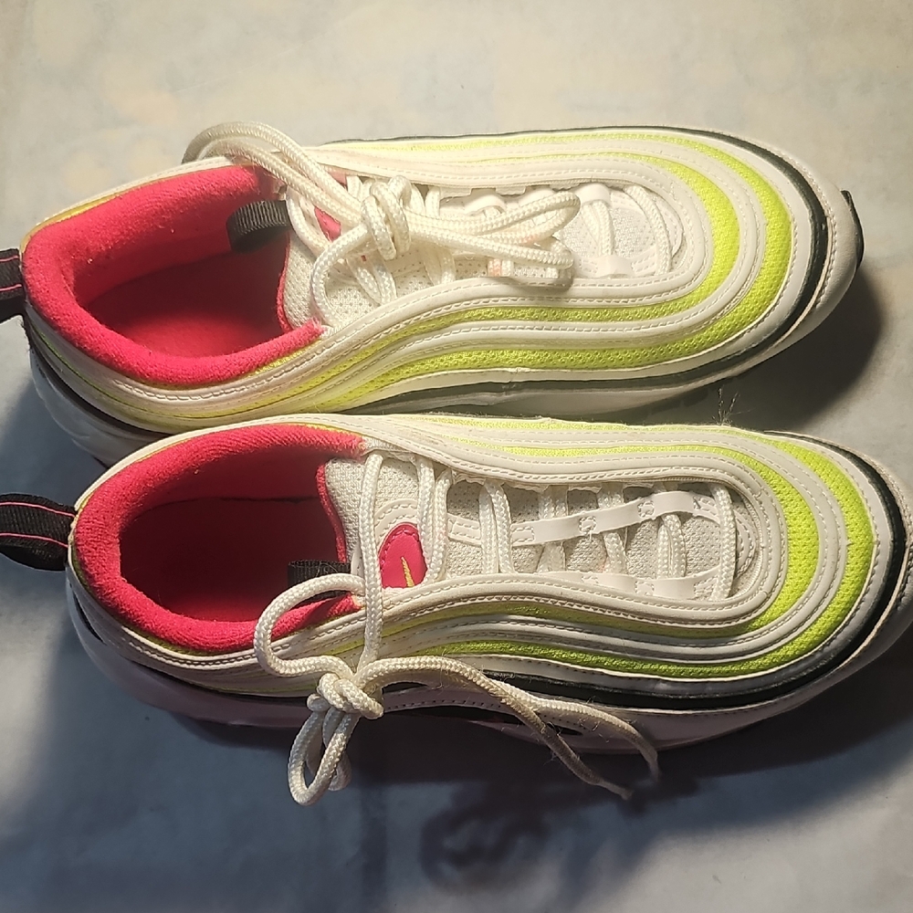 Nike Air Max Sneakers - White, Pink, and Yellow